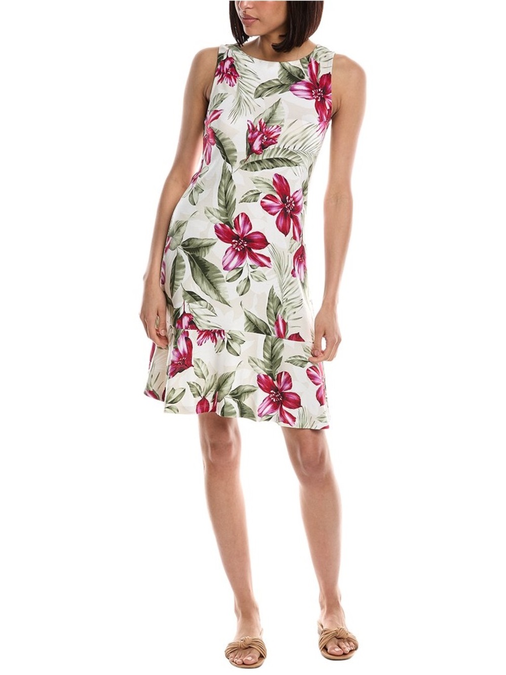 Tommy Bahama White Dress with Pink Floral Print size XS